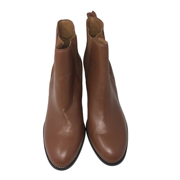 J. Crew Factory Rory Leather Heeled Chelsea Ankle Boots Brown Women's Size 9.5 - Picture 2 of 12